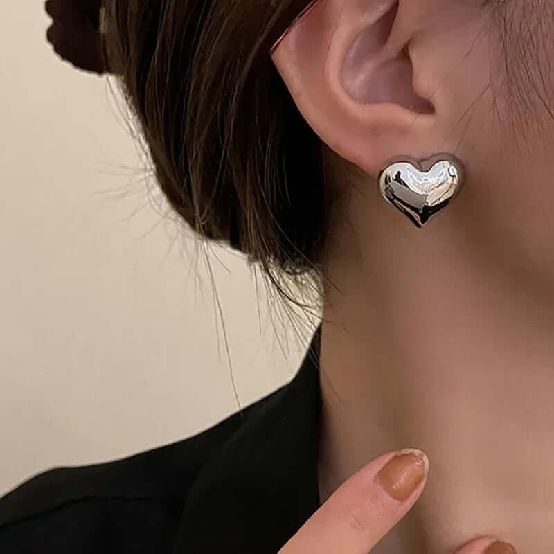 Lustrous Heart Studs